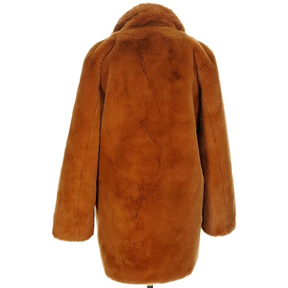 💥SHOWSTOPPER!💥APPARIS SOPHIE CHUNKY PLUCHE FUR OVERSIZED COAT IN CHESTNUT - Picture 7 of 8